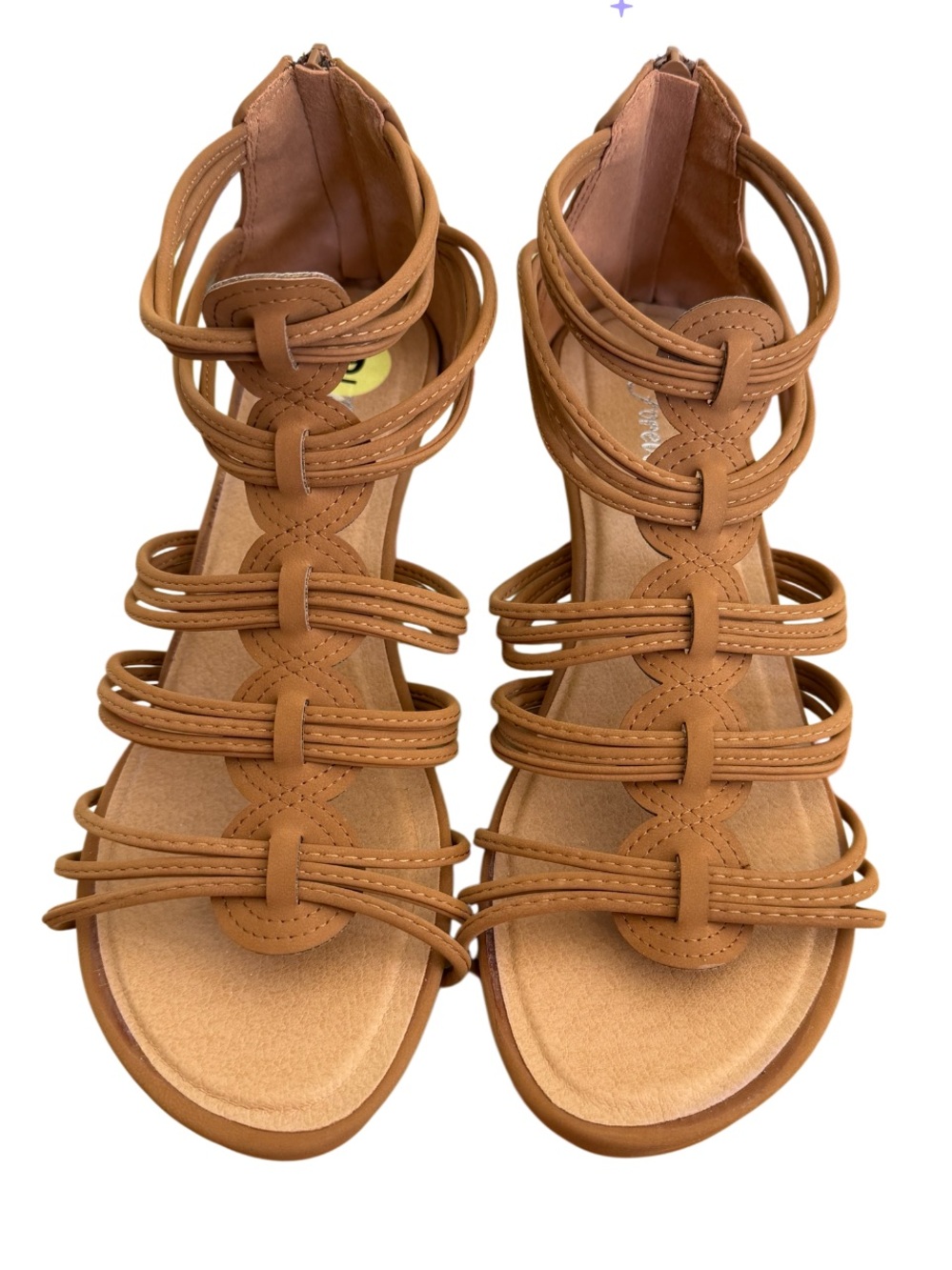 NWT-Forever 21 Tan Strappy Wedge Sandals